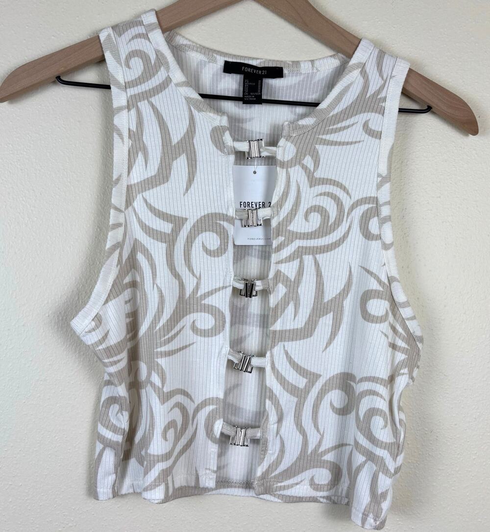 NWT Forever 21 Knit Top Tank Top Size Medium in Multi Walnut